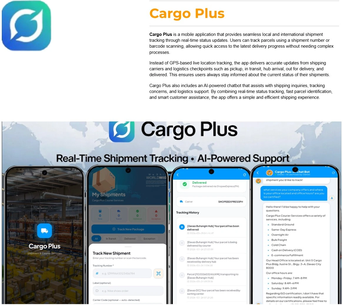 Cargo Plus Mobile App — Local and international shipment tracking