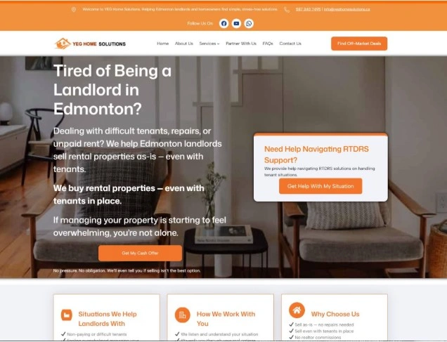 YEG Home Solutions Real Estate Website WordPress — Edmonton Alberta Canada